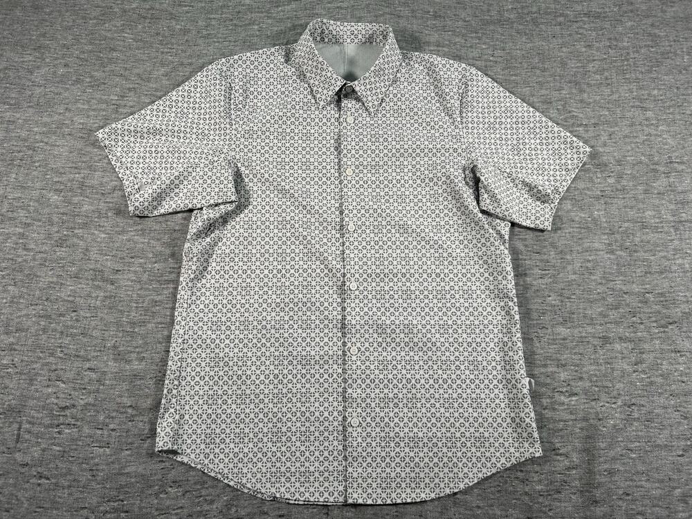 Lululemon Airing Easy Shirt Mens Medium Geometric Short Sleeve Performance
